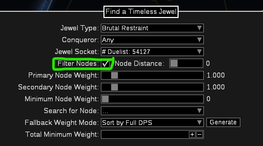Siege Brutal Restraint dropdown setup in Path of Building